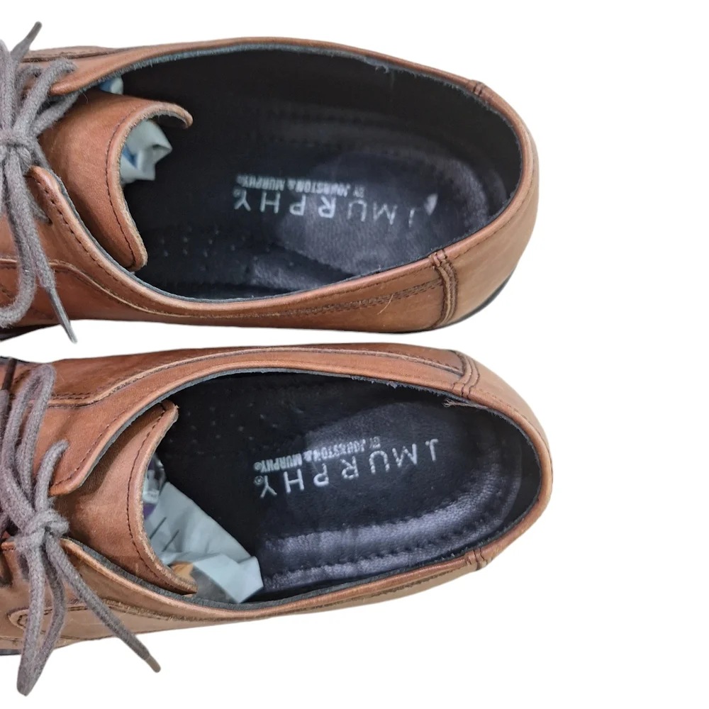 Johnston & Murphy Lancaster Cap Toe Derby Men's Tan Brown Dress Shoes sz 12M